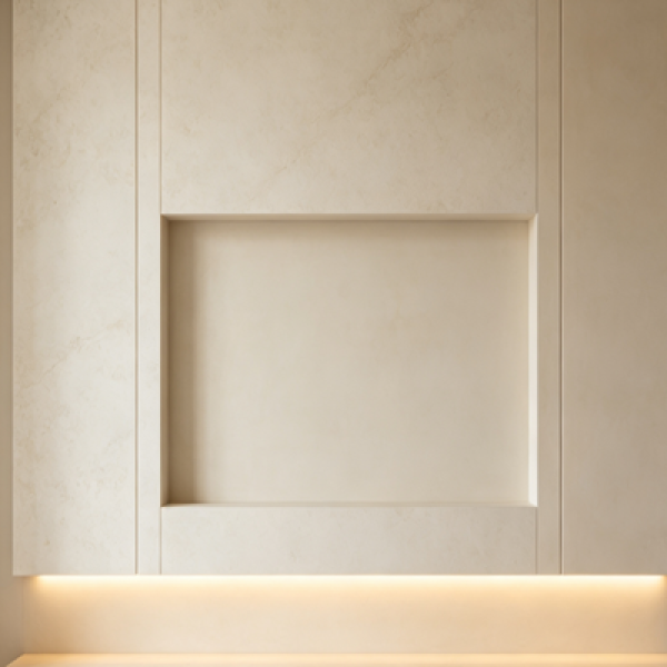 Warm Beige Stone TV Panel